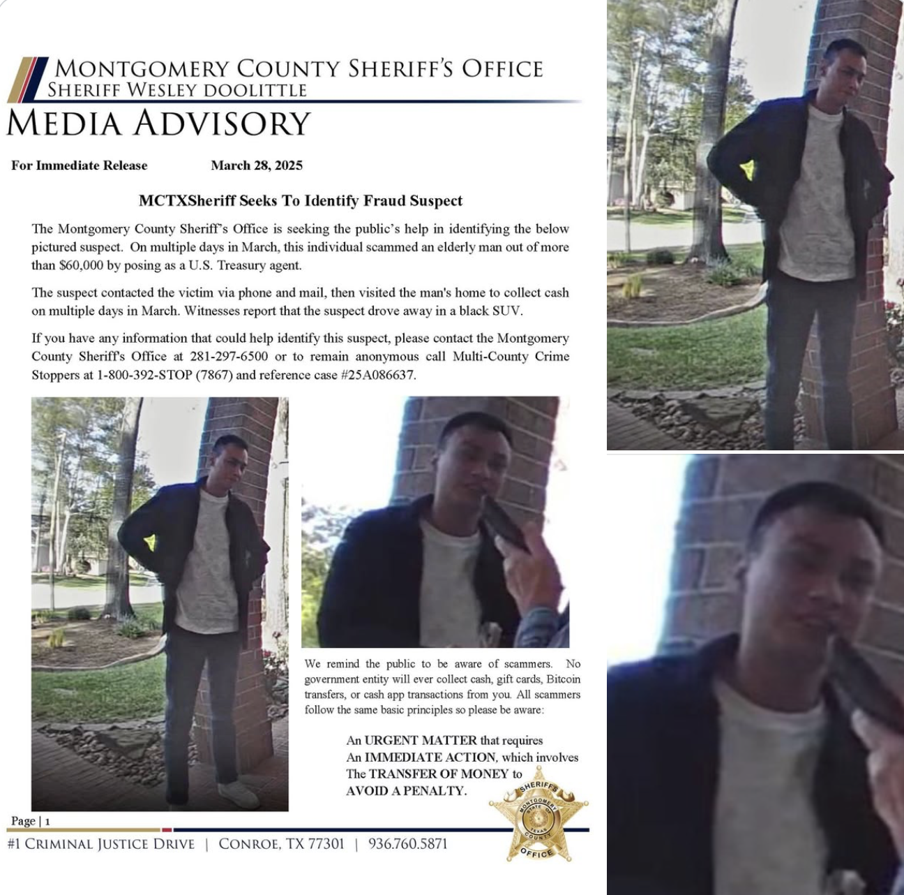 MCTXSheriff Seeks To Identify Fraud/Theft Suspect - Grizzy's Hood News